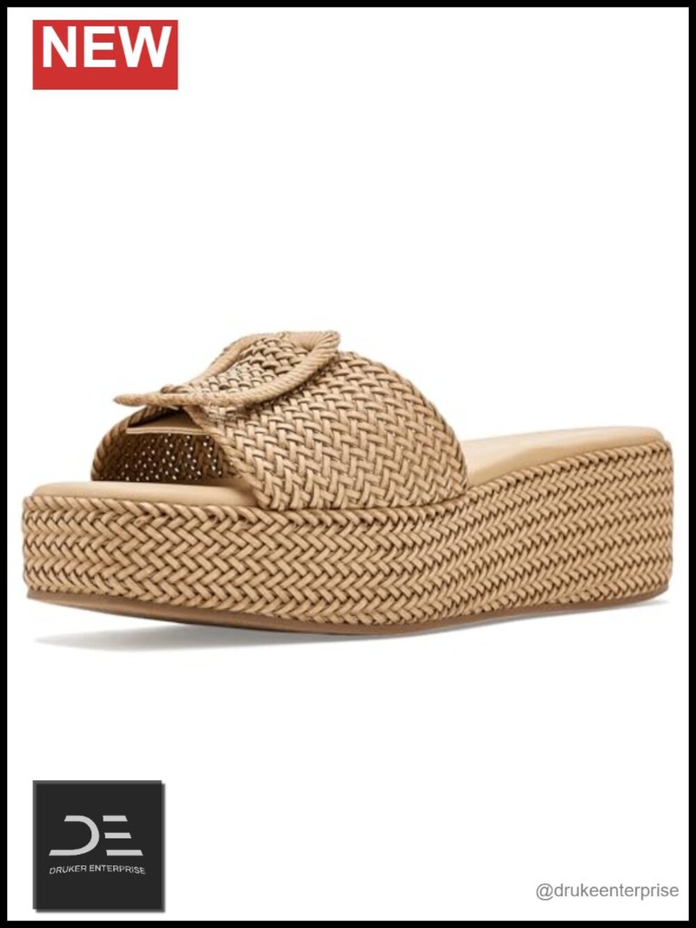 Anne Klein Lanai Women's Espadrille Wedge Sandal Faux Leather PU Open Toe Slip